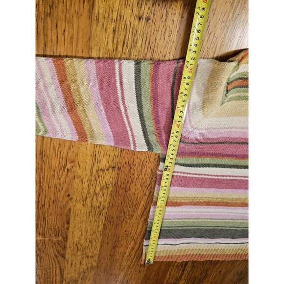 Heirloom Collectibles Sweater Womens Striped Turtle Neck Ramie Vintage Medium - Picture 7 of 9